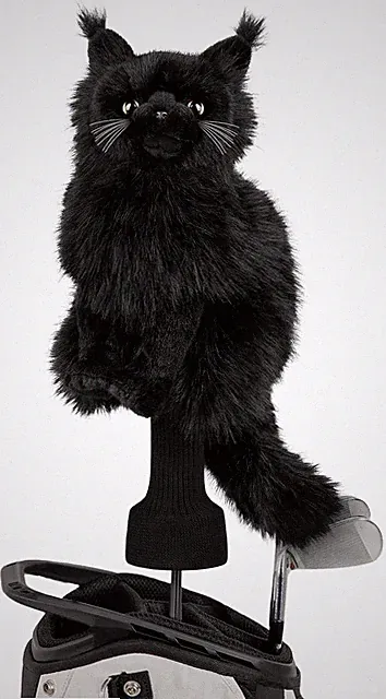 Black Cat Golf Driver Headcover, Plush Animal Golf Club Cover Fits 460CC | Knitt