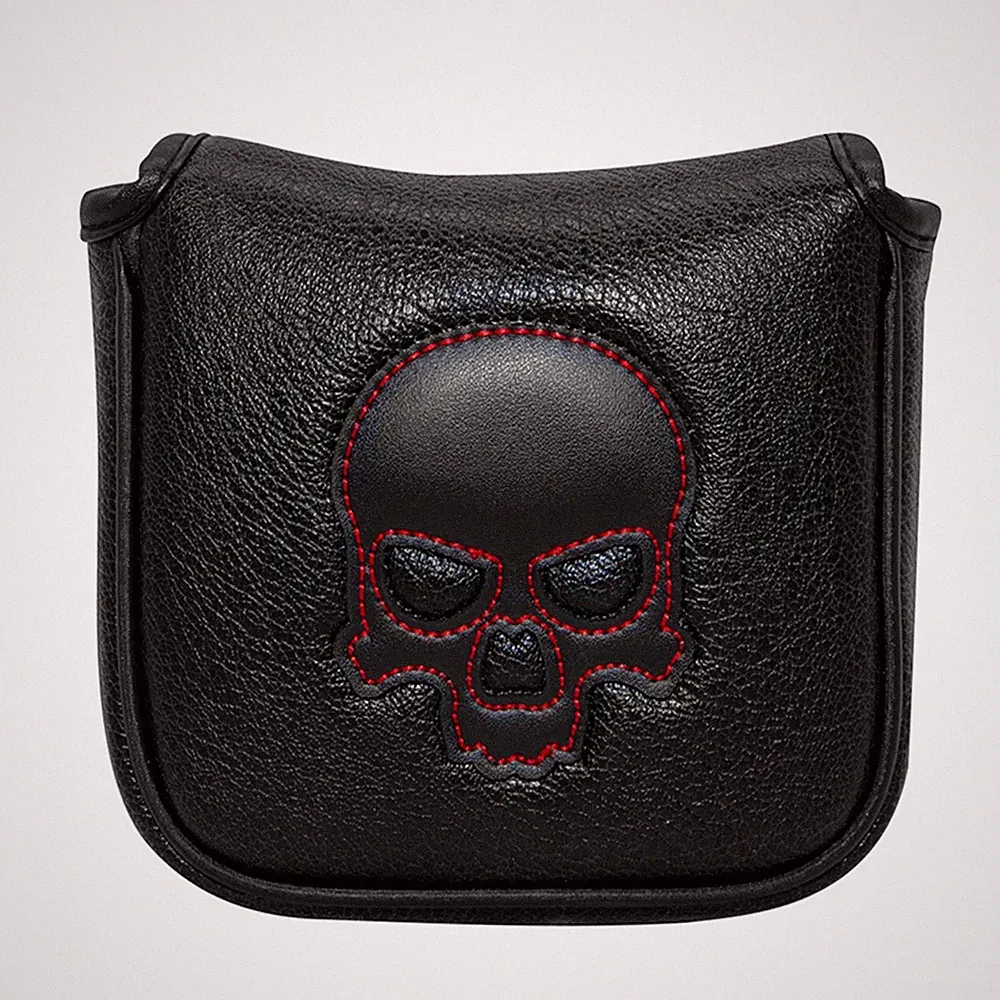 Black Premium Skull Square Mallet Golf Putter Head Cover Magnetic Headcover 2025