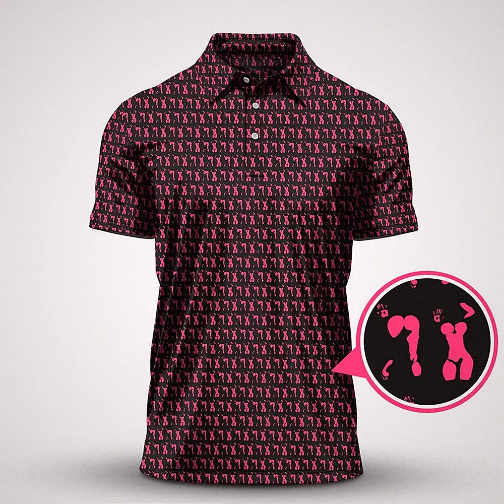 Body Art Pattern Golf Polos, Funny Golf Shirt, Crazy Golf Shirts For Men