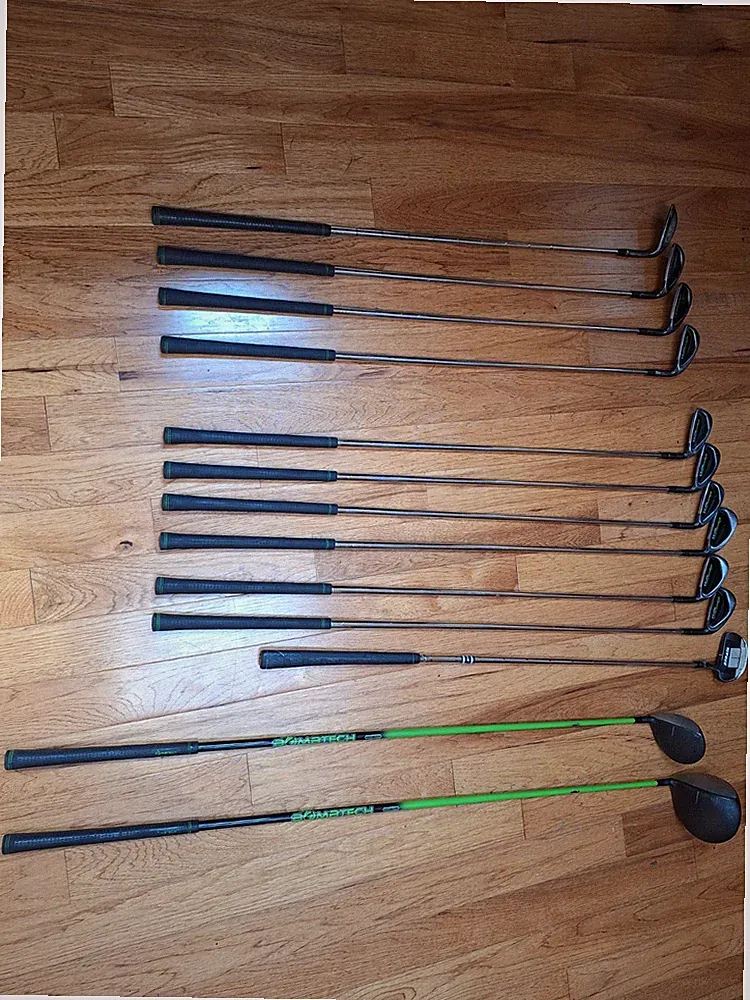 Bombtech 3.0 golf club set 1-PW + driver + 3 wood + putter (missing 7 iron)