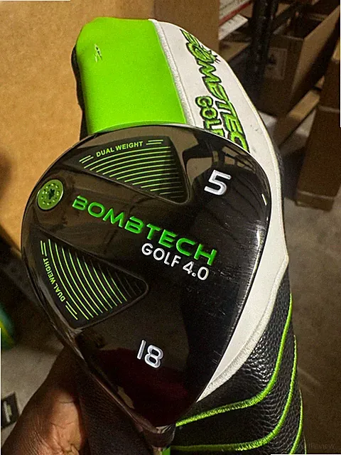 BombTech 4.0 Driver 5 Wood 18 Degree Golf Club 42” Right Handed W/ Head Cover