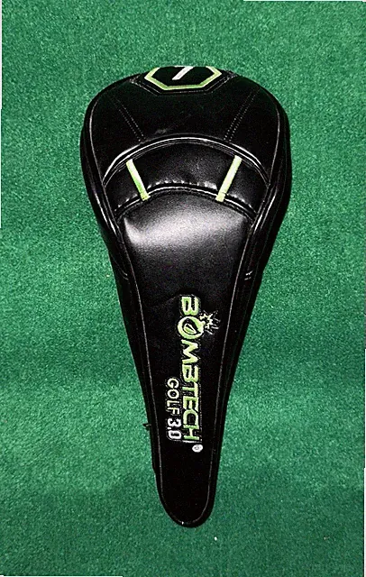 Bombtech Golf 3.0 Driver #1 Golf Head Cover Zipper Closure Black Green Very Good