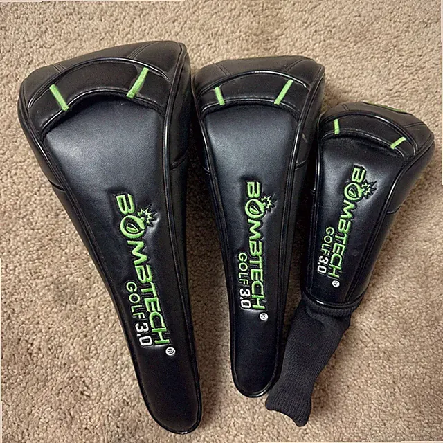 Bombtech Golf 3.0 Driver Wood Hybrid Head Covers Set Black Nice