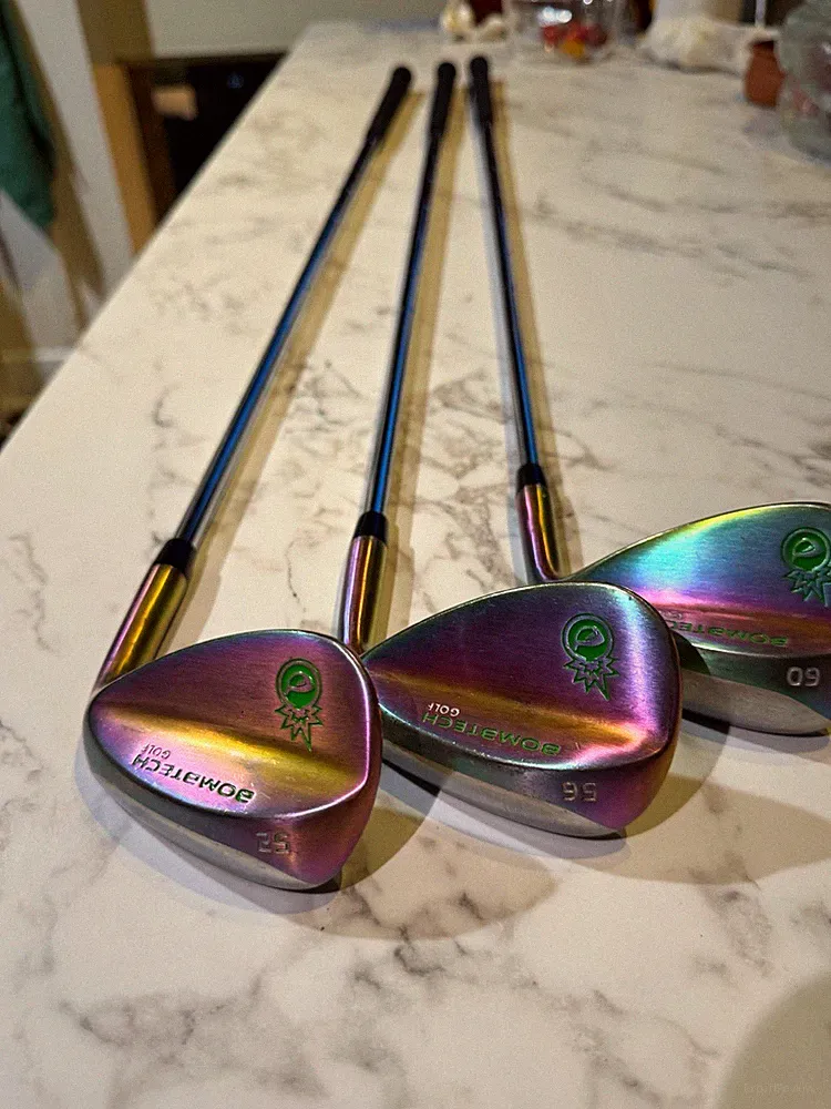 BombTech Golf Wedge Set 52* 56* 60* Volcanic Torch Finish RH 36"Steel Set
