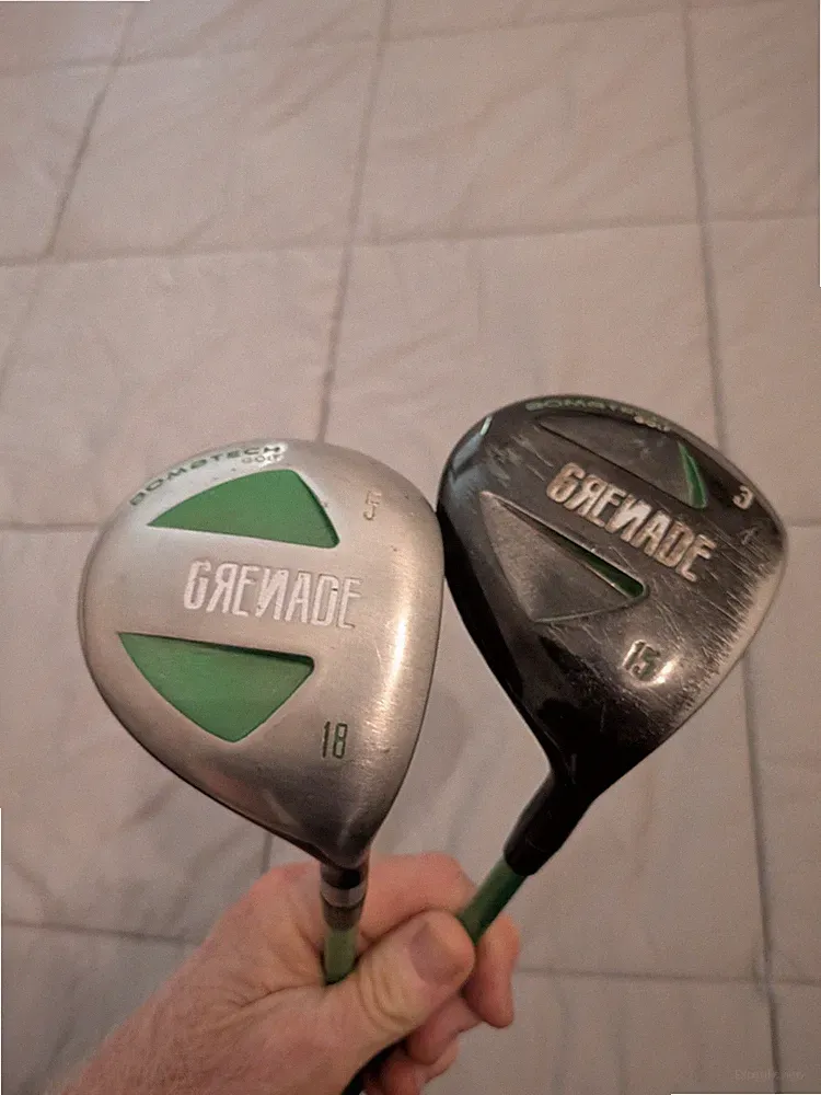 Bombtech Grenade 3 Wood 15*+ 5 Wood 18* RH Graphite Shafts Stiff Flex