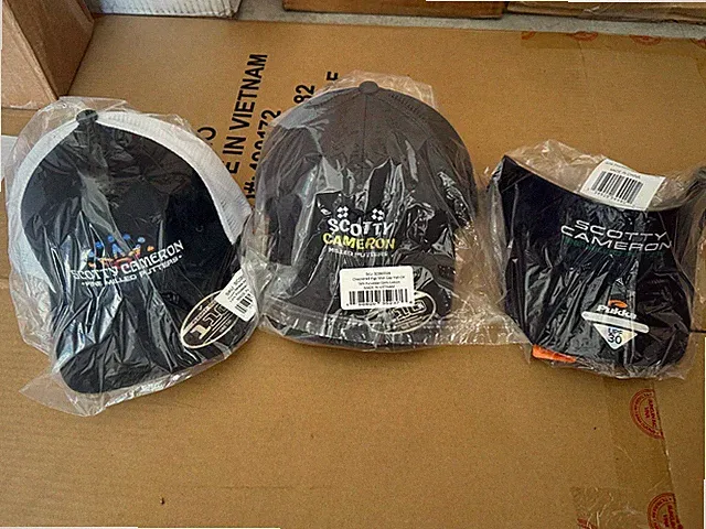 Brand New Scotty Cameron 2 Snapback Hats & 1 Visor, Serape, Crown, Flag