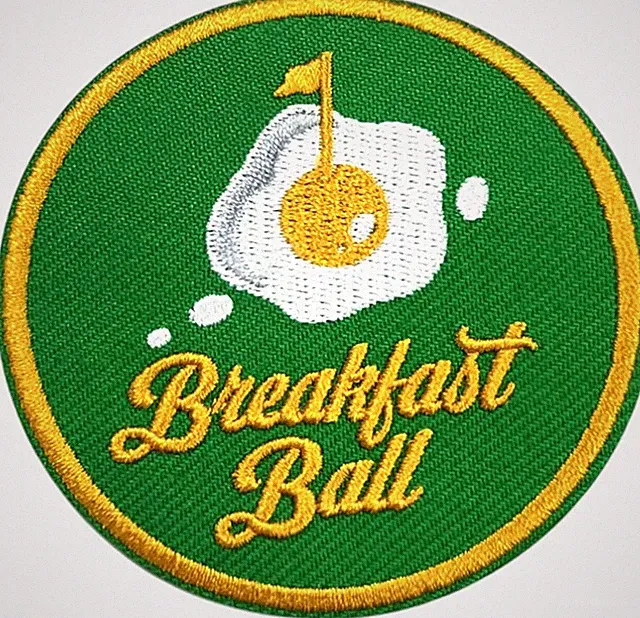 Breakfast Ball Patch 3 Inches Gifts for Golfer Funny Golfing Golf Hole Iron On/S