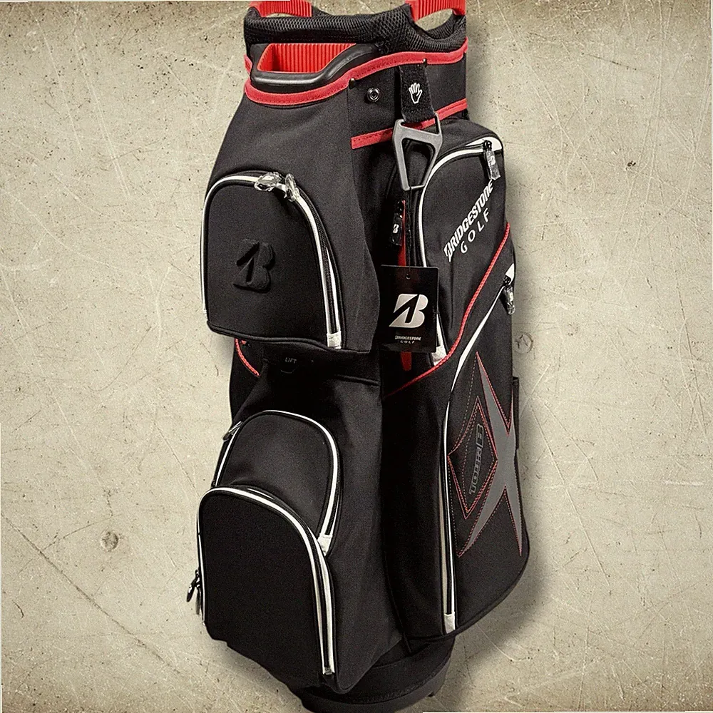 Bridgestone Tour B Deluxe Golf Bag Black Red Cart Carry (No Raincover) BRAND NEW