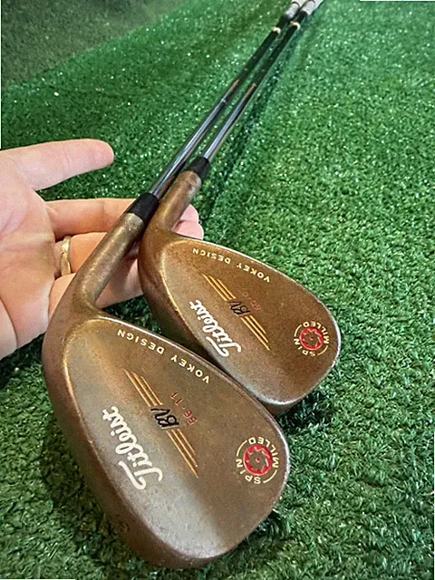 Brown Titleist BV Vokey Spin Milled Lob & Sand Wedge Pair~ Steel Shaft~GP Grips