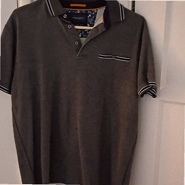 Cactus Man by Ricky Singh Polo Size Medium Gray Contrast Collar Casual Shirt