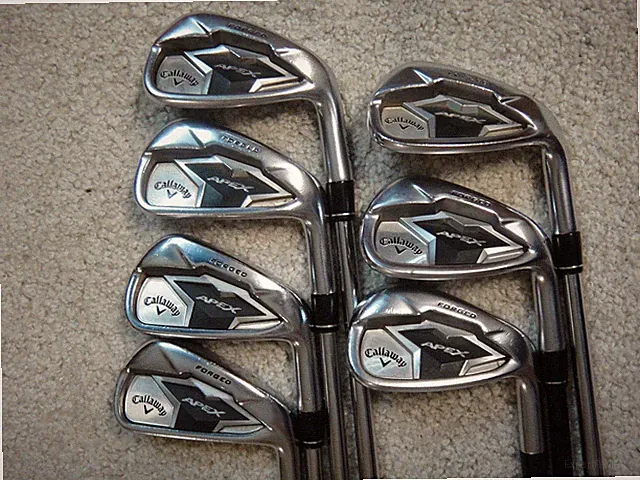 Callaway APEX Forged 19' irons set 5-AW Steel STIFF (NOTE: PW reshafted w/graph)