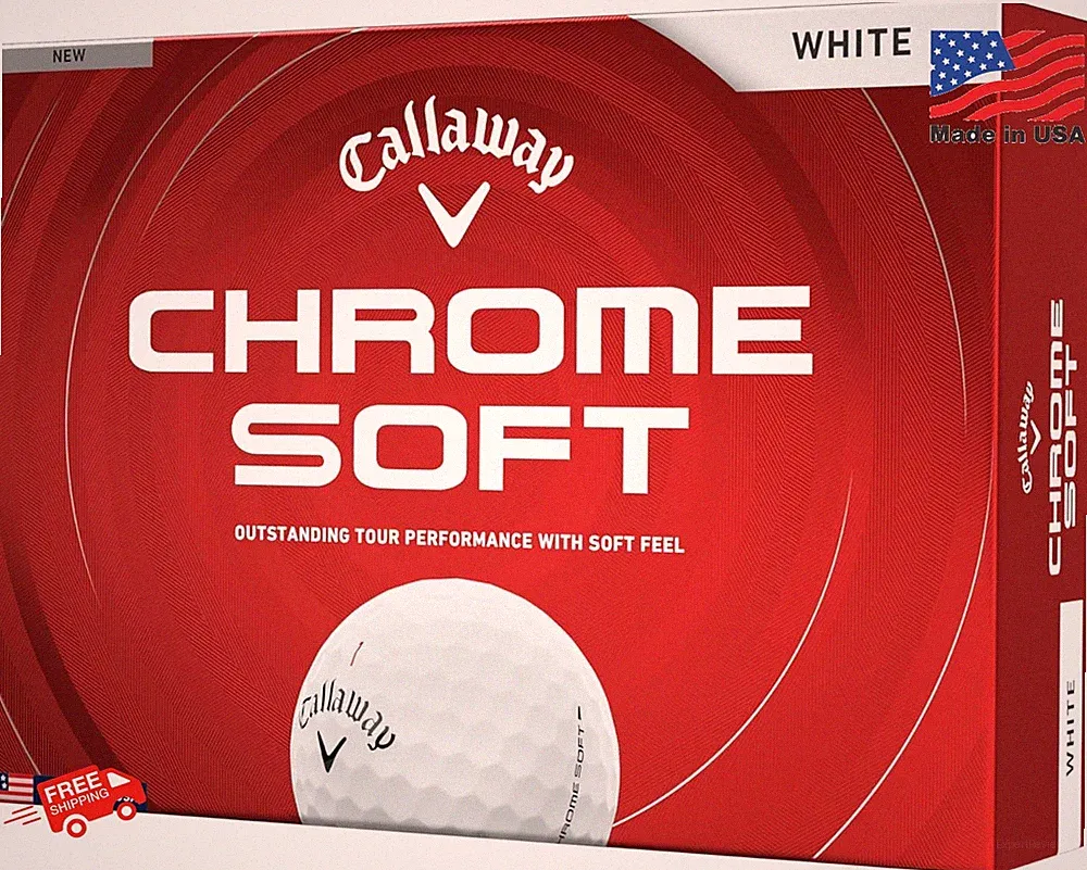 Callaway Chrome Soft 2026 White Golf Balls 12-Pack Tour Performance