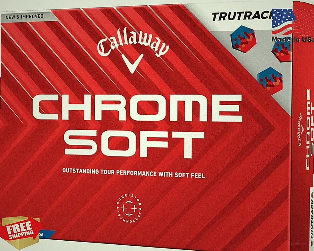 Callaway Chrome Soft Golf Balls 12 Pack True Track Blue Red Tour Performance