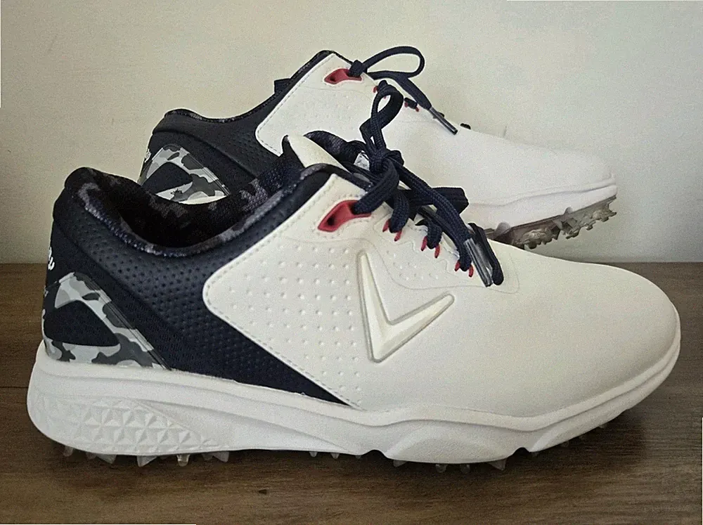 Callaway Coronado V2 Golf Shoes Men’s 8 White Blue Red Fairways For Warriors