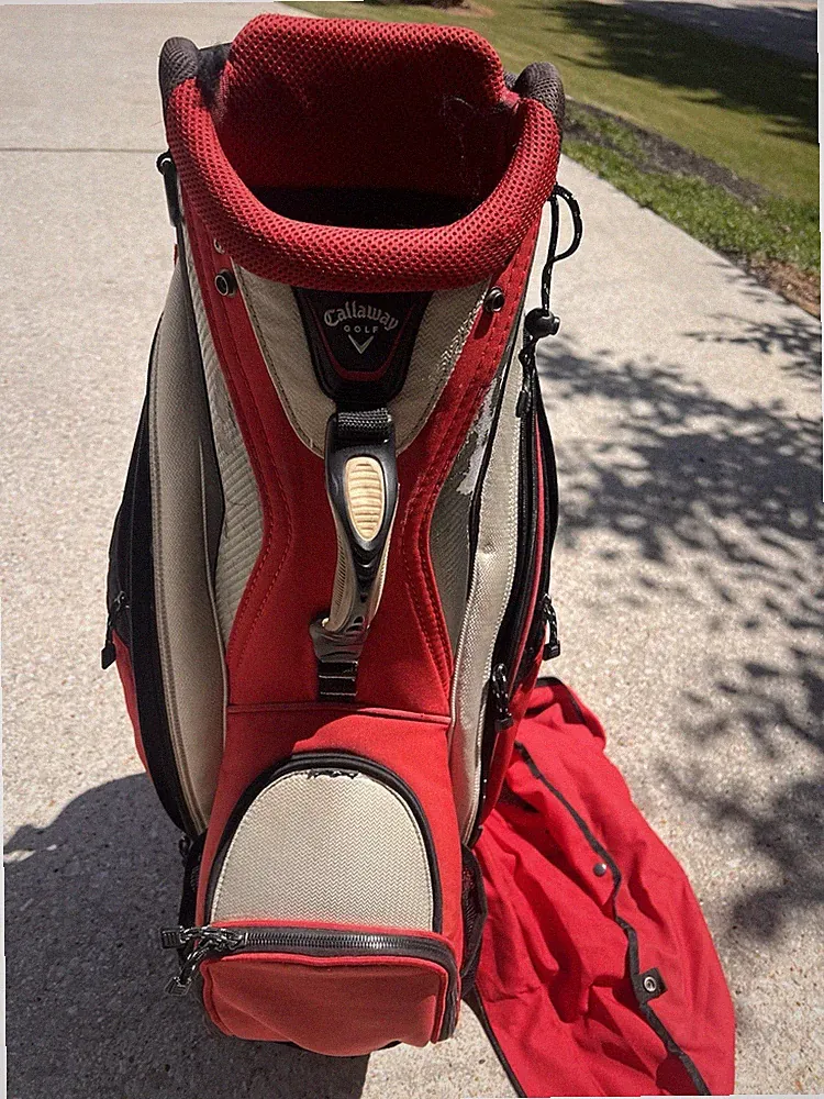 Callaway Golf Big Bertha Cart Golf Bag Red Gray & Black 6 Way With Carry Strap