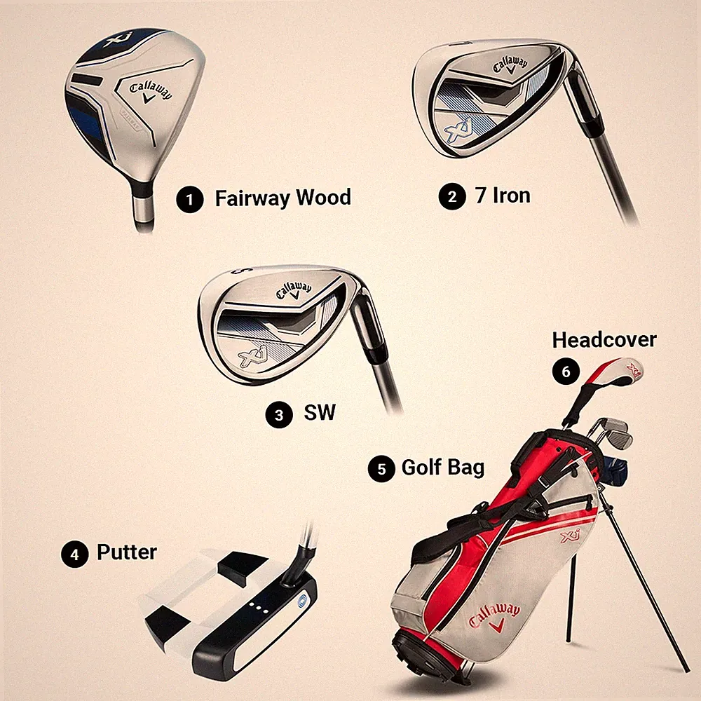 Callaway Junior 2026 XJ1 4-Piece Complete Set Height 42"-46" Red White FREE SHIP