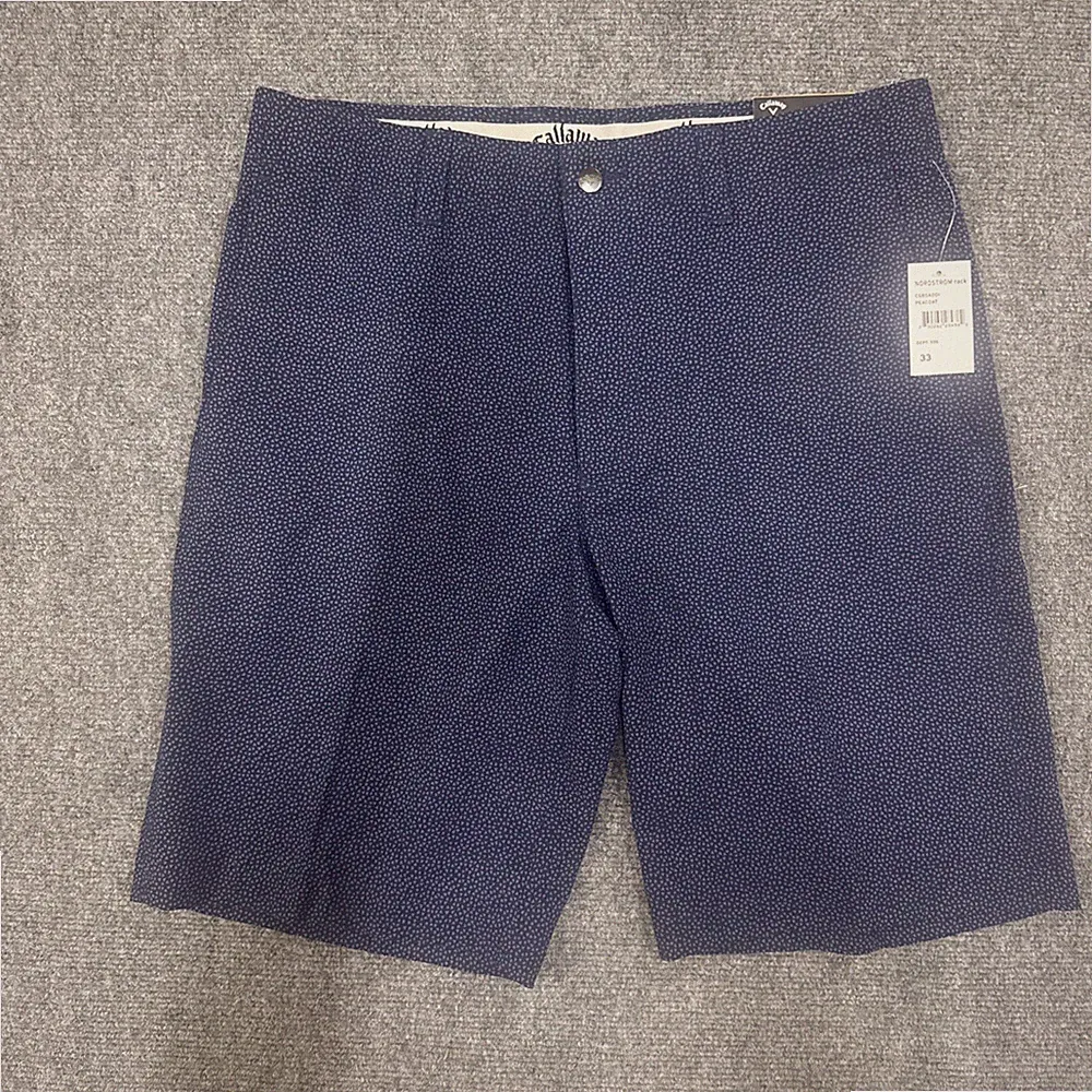 🔥CALLAWAY MEN'S GOLF STRETCH SHORTS CGBSA0D1 COLOR PEACOT/BLUE NWT/SIZE 33