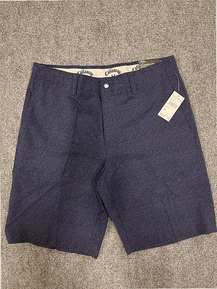 🔥CALLAWAY MEN'S GOLF STRETCH SHORTS CGBSA0D1 COLOR PEACOT/BLUE NWT/SIZE 34