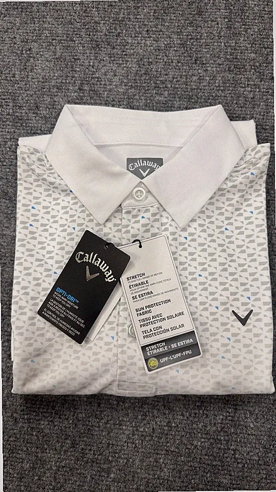 Callaway Men's Opti-Dri White Golf Polo Size M Short Sleeve Lightweight