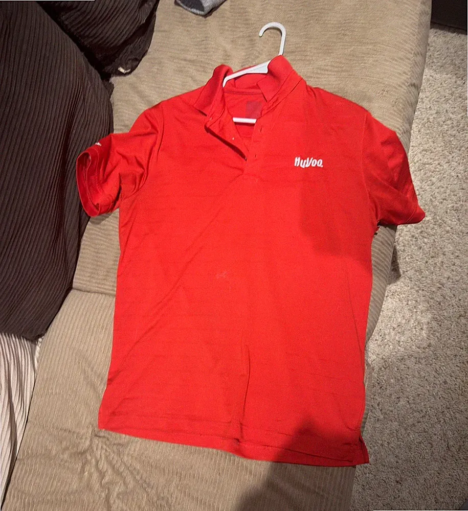 Callaway Men's Red Golf Polo Shirt L Breathable Polyester Logo Short Sleeve