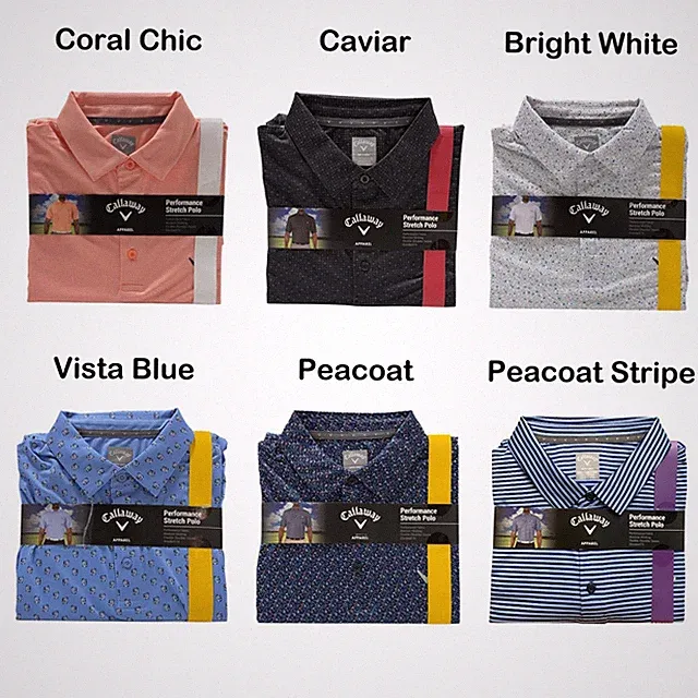 Callaway Men's Standard Fit Lightweight Moisture Wicking Performance Polo