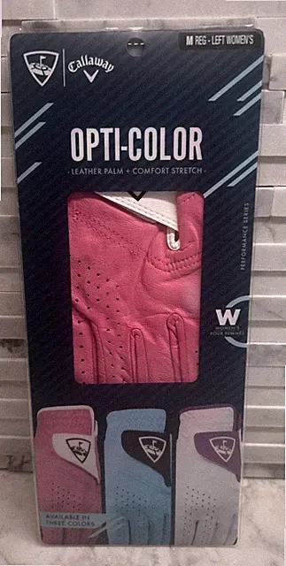 Callaway Opti Color PINK Golf Glove for Left Handed Women's - M REG- NEW