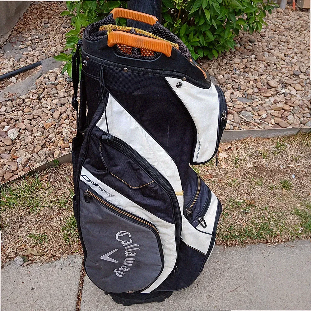 Callaway Org 14 Full Divider Golf Cart Bag w/ Strap White Black Gray