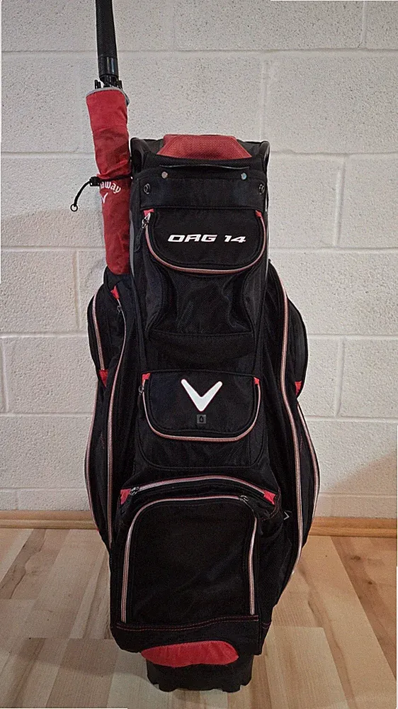 Callaway Org 14 Golf Cart Bag - Black/Red - 14-Way Divider w/ Umbrella