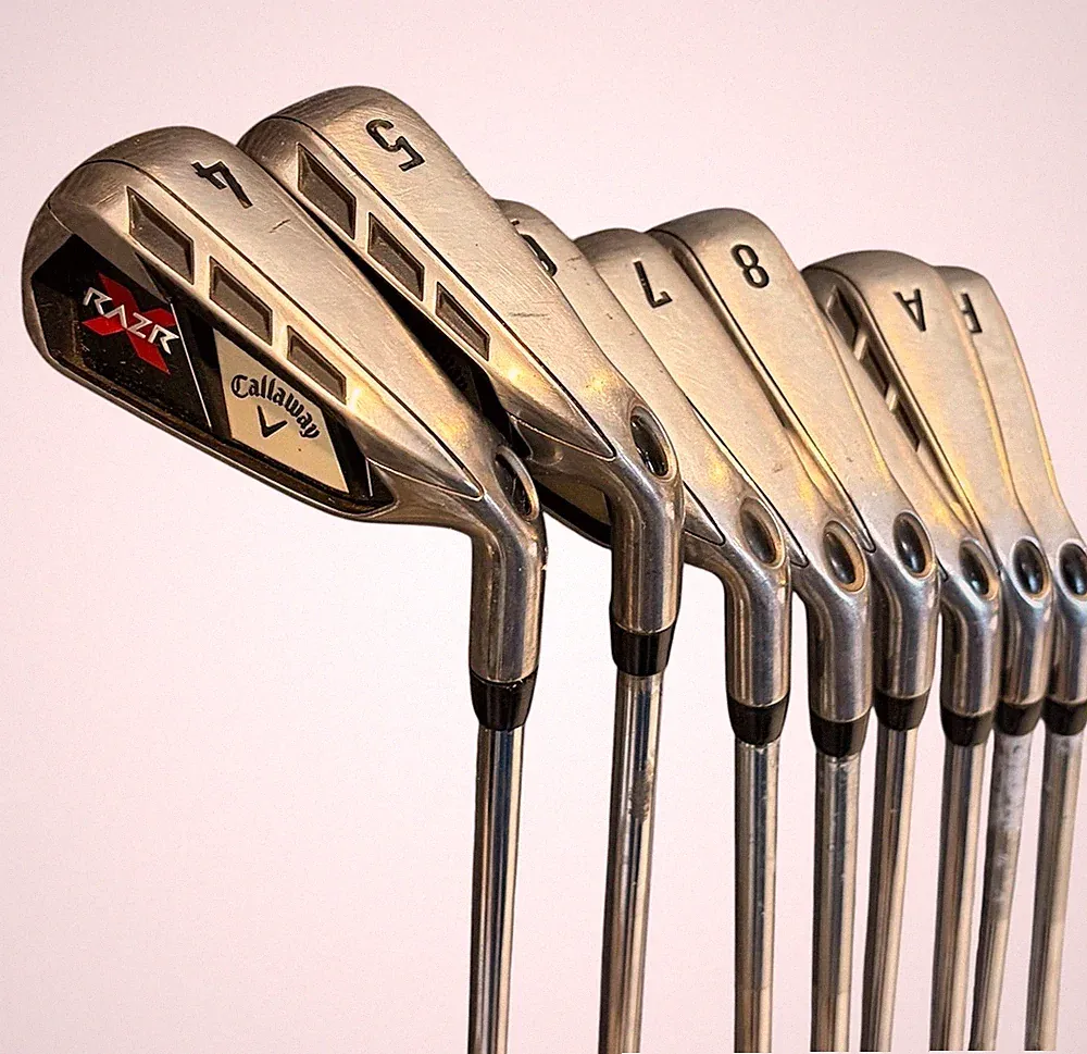 Callaway RAZR X Golf Club Complete Iron Set 4-PW AW RH Steel Men's Uniflex Shaft