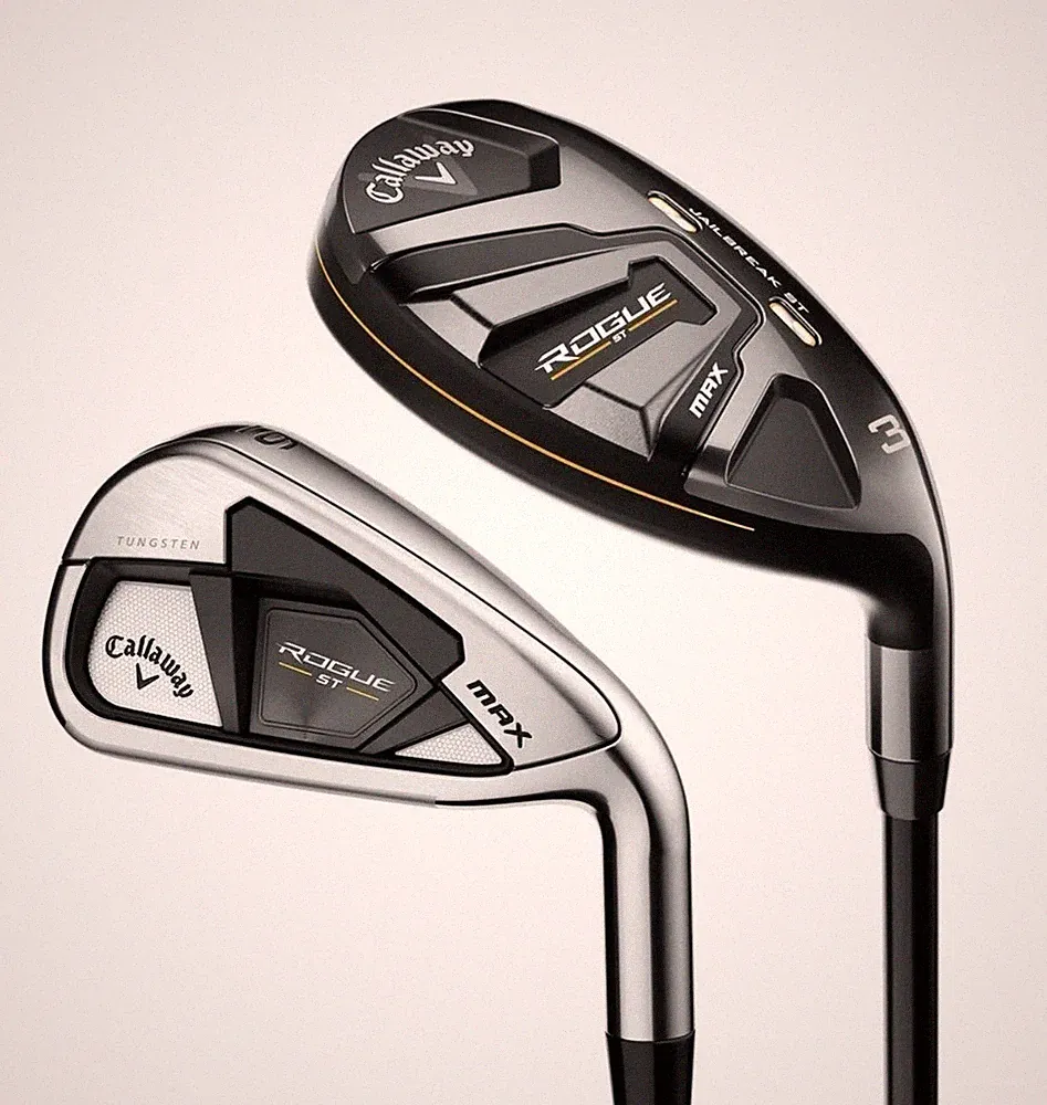 CALLAWAY ROGUE ST MAX COMBO HYBRID IRON SET 4H,5H,6-PW,AW MENS REGULAR FLEX