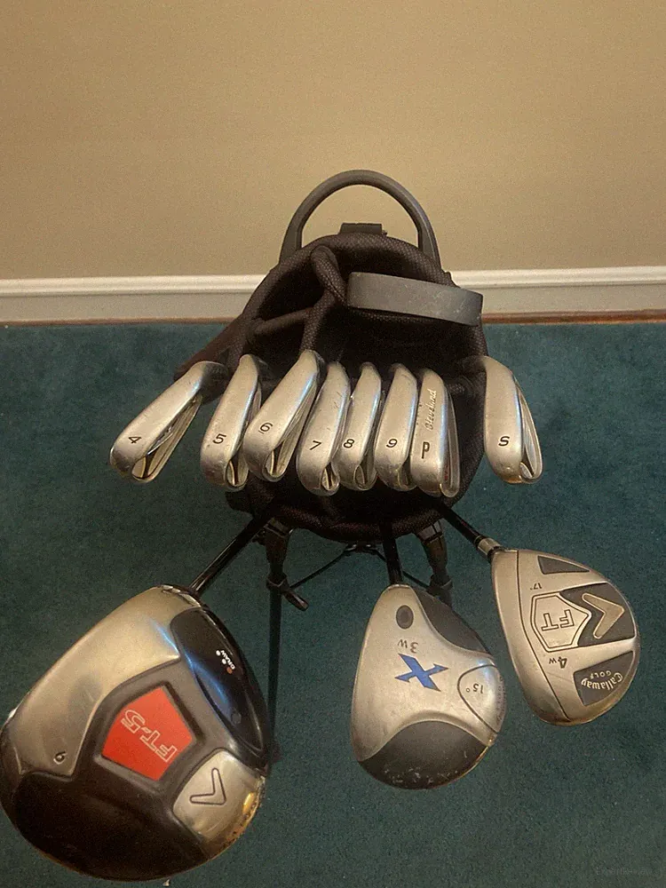 Callaway Taylormade Mens RH Complete Golf Club Set Irons Driver Bag Regular Flex