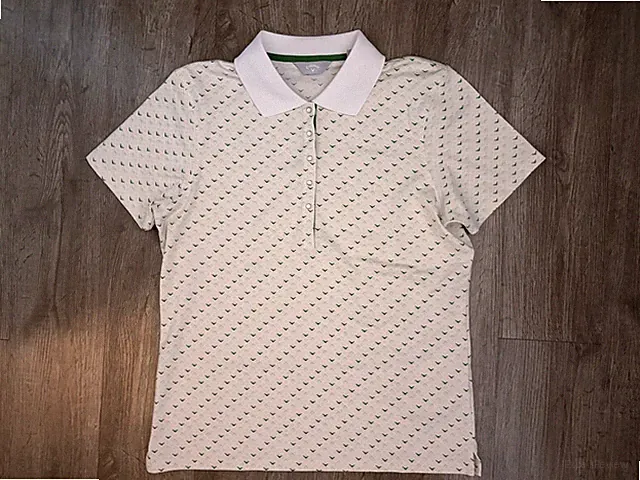 Callaway Women’s Golf Polo White/Green Geometric Short Sleeve Stretch Size L