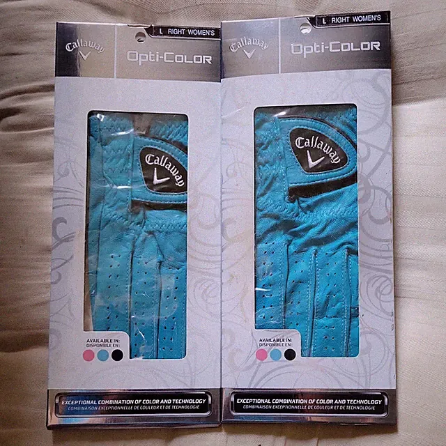 Callaway Women’s Opti-Color Golf Gloves, Style# 5317446, Size L, Right Hand Aqua