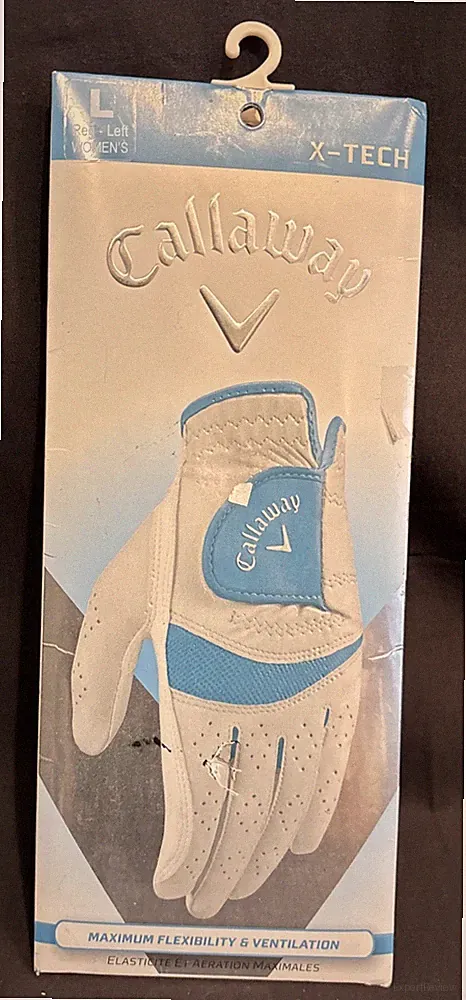 Callaway Women's X-Tech Golf Glove Left Hand Regular White & Blue