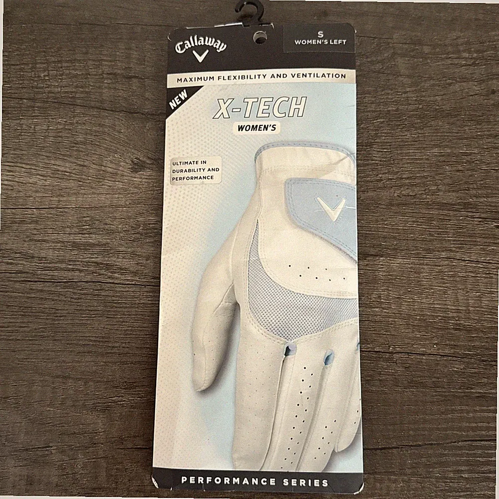 Callaway Women's X-Tech Golf Glove Left Hand, Small Regular, White/Teal