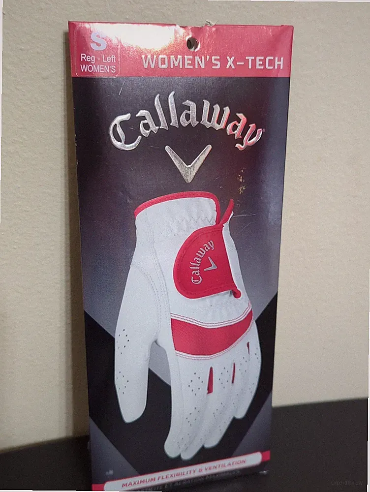 Callaway Women's X-Tech Golf Glove Left Hand (White/Pink, Small, White/Pink