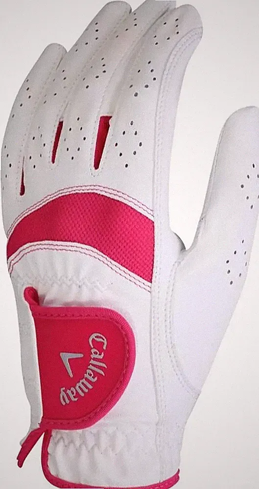 Callaway Women's X-Tech Golf Glove Left Hand (White/Pink, Small, White/Pink