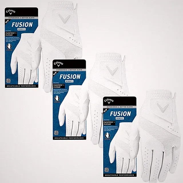 Callaway Womens Fusion Golf Gloves - 3 Pack - New