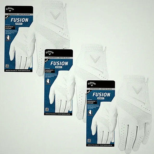 Callaway Womens Fusion Golf Gloves - 3 Pack - New