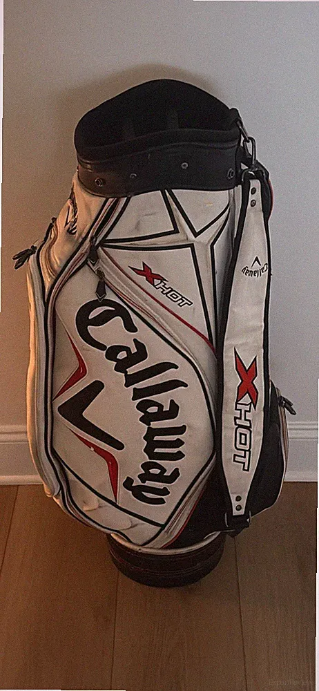 Callaway X-Hot Tour Cart Bag White 6-Way Divide Single Strap Golf Bag