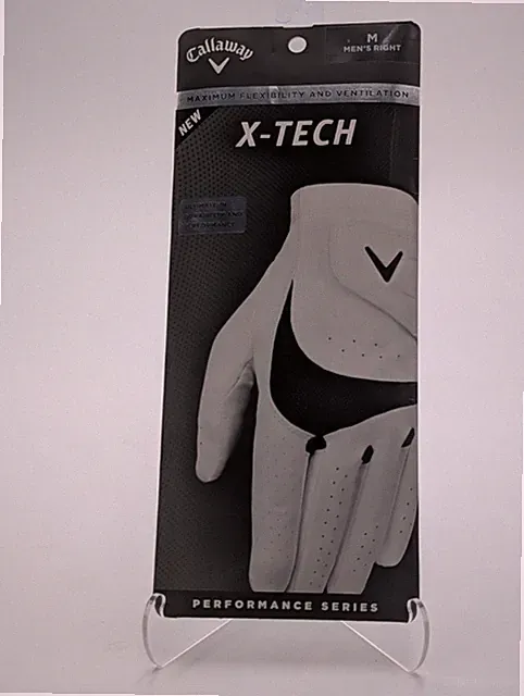 Callaway X-Tech Golf Glove Men's Medium Right Hand White Black Cabretta NWT