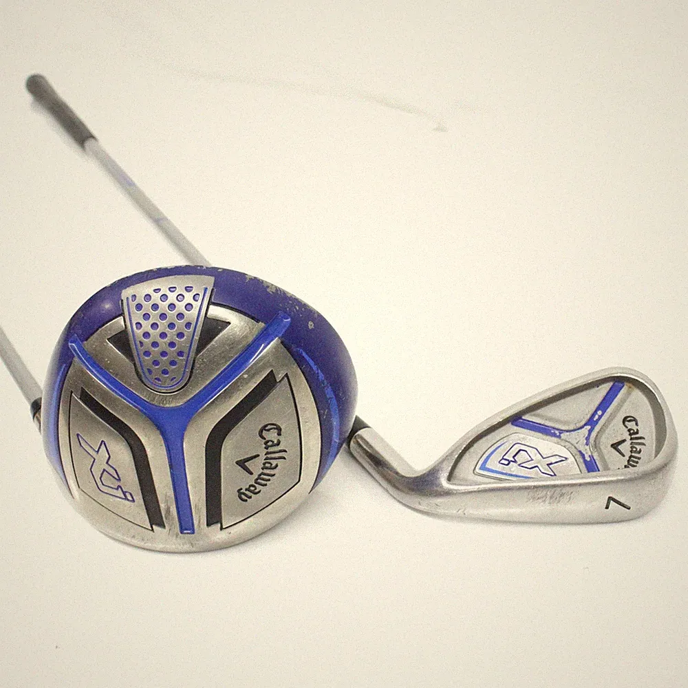 Callaway XJ Junior Golf Clubs Blue Lot of 2 Driver & 7 Iron RH Grapgite Shaft