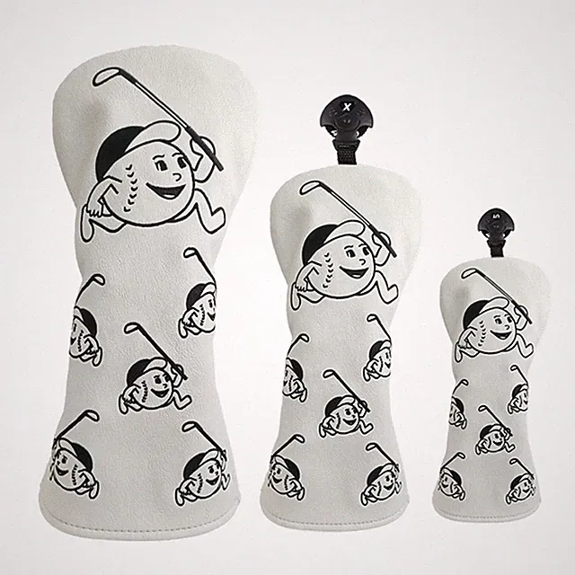 Cartoon Golfer Golf Wood Headcover for Driver/Fairway Wood/Rescue 13H Club Cover