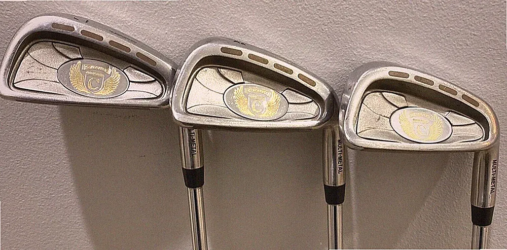 Catalyst Bob Toski Golf Clubs 7, 8 and 9 Strong Irons steel shaft good grips