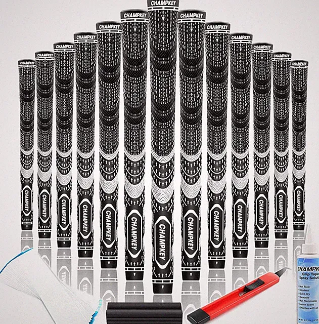 CHAMPKEY Premium Hybrid Golf Grips 13 Pack with All Repair Kits - All Weather Pe