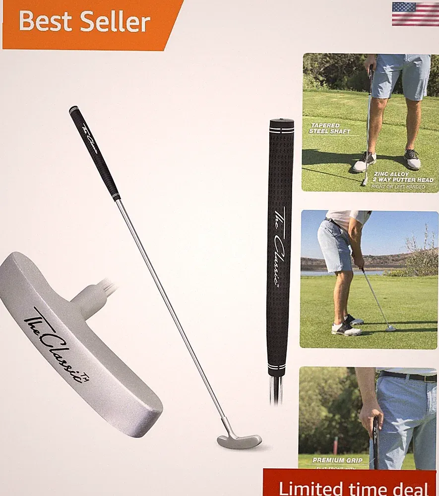 Classic 35” Two-Way Golf Putter with Grip for Ambidextrous Players