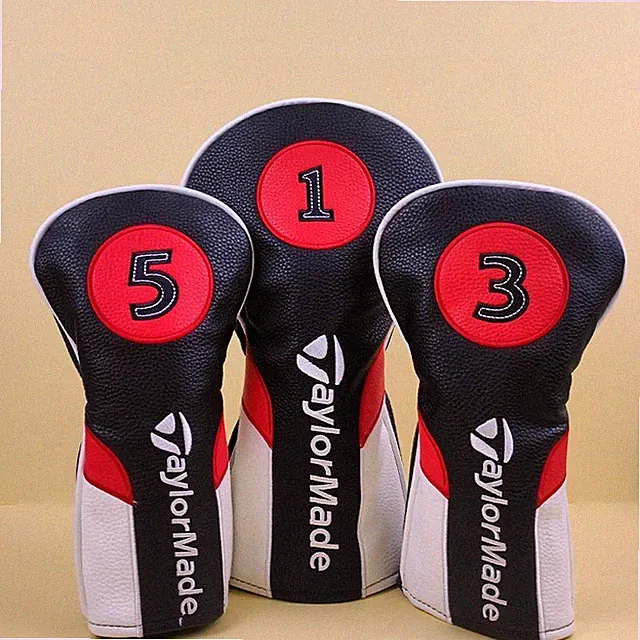 Classic-taylormade White Black Driver Fairway Wood 135 Golf Club Head Cover Set