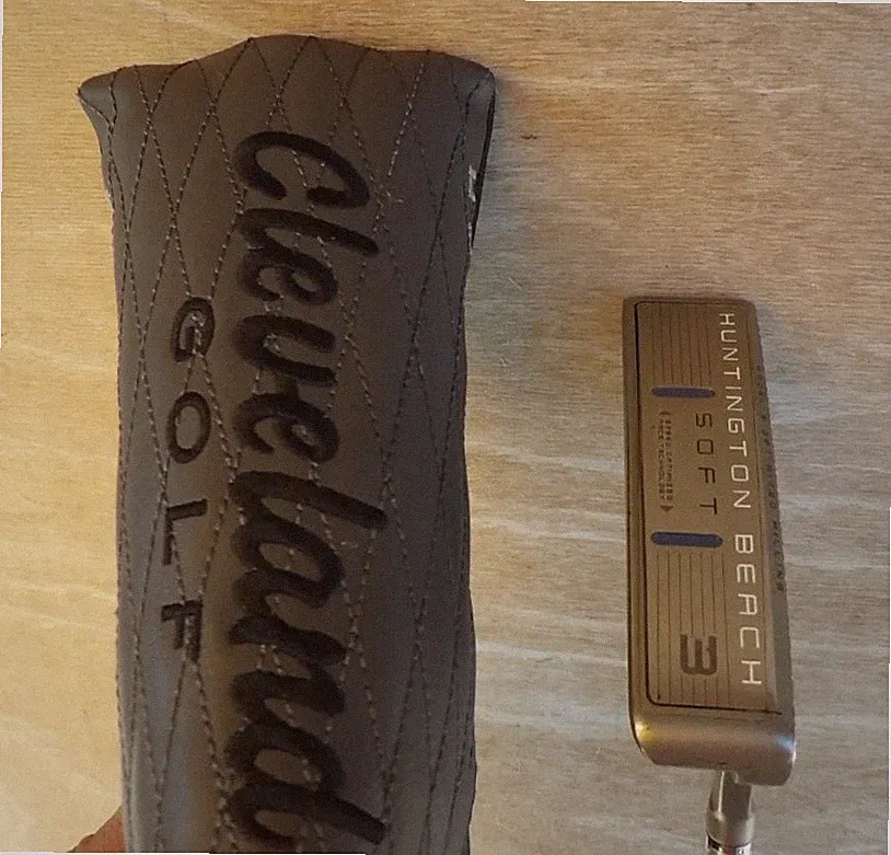 CLEVELAND HUNTINGTON BEACH SOFT # 3 PUTTER 34" INCH RIGHT HANDED CHROME + COVER