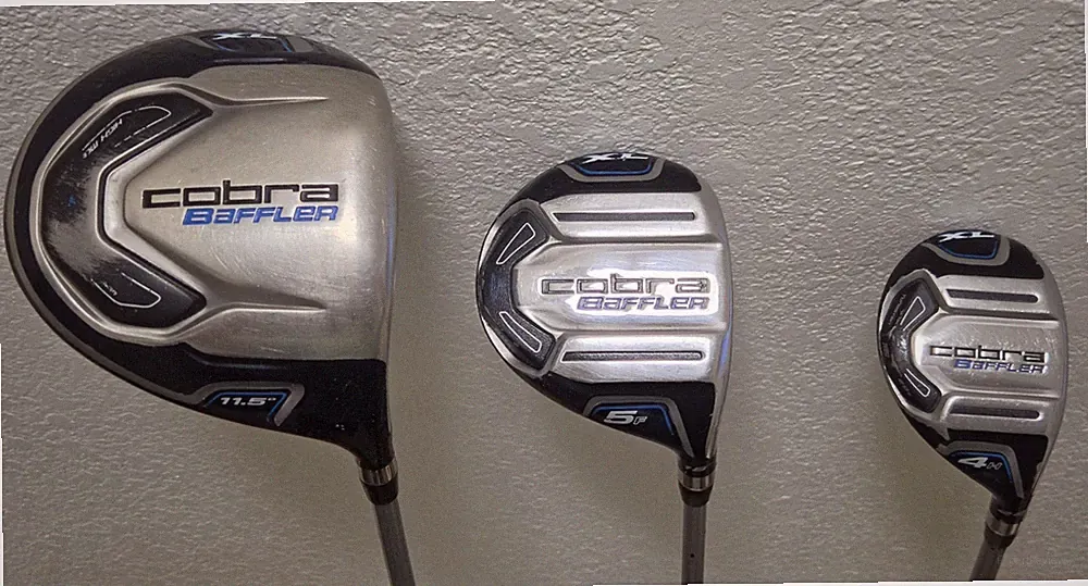 Cobra Baffler XL Driver 11.5/ 4 Hybrid Graphite Shaft R Flex & 5F Wood Lite Flex