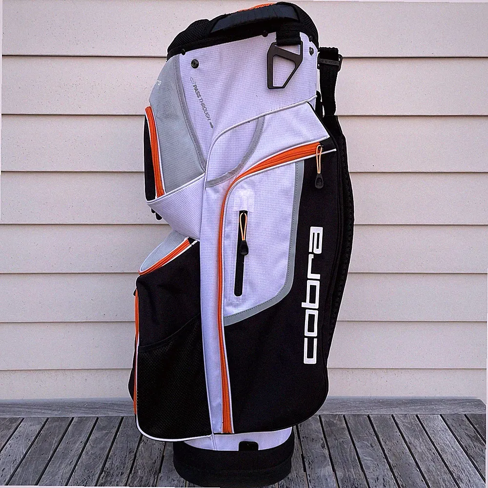 Cobra FLY XL Golf Bag White Black Orange 14 Way Divider Cart Bag